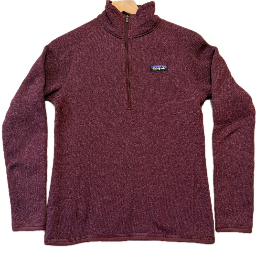 PATAGONIA Better Sweater Pullover Women Small 25617 Dark Currant Heather 1/4 Zip